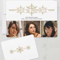 Simple Yet Elegant Three Photo Holiday Greeting Card