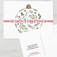 Season's Greetings Ornament Postcard
