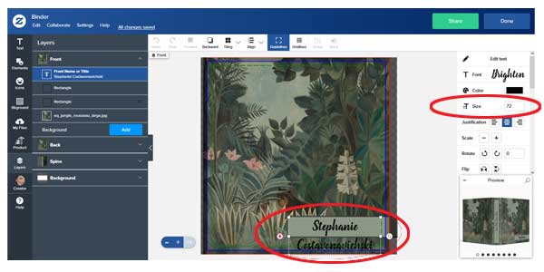 Manipulating text with the Zazzle design tool
